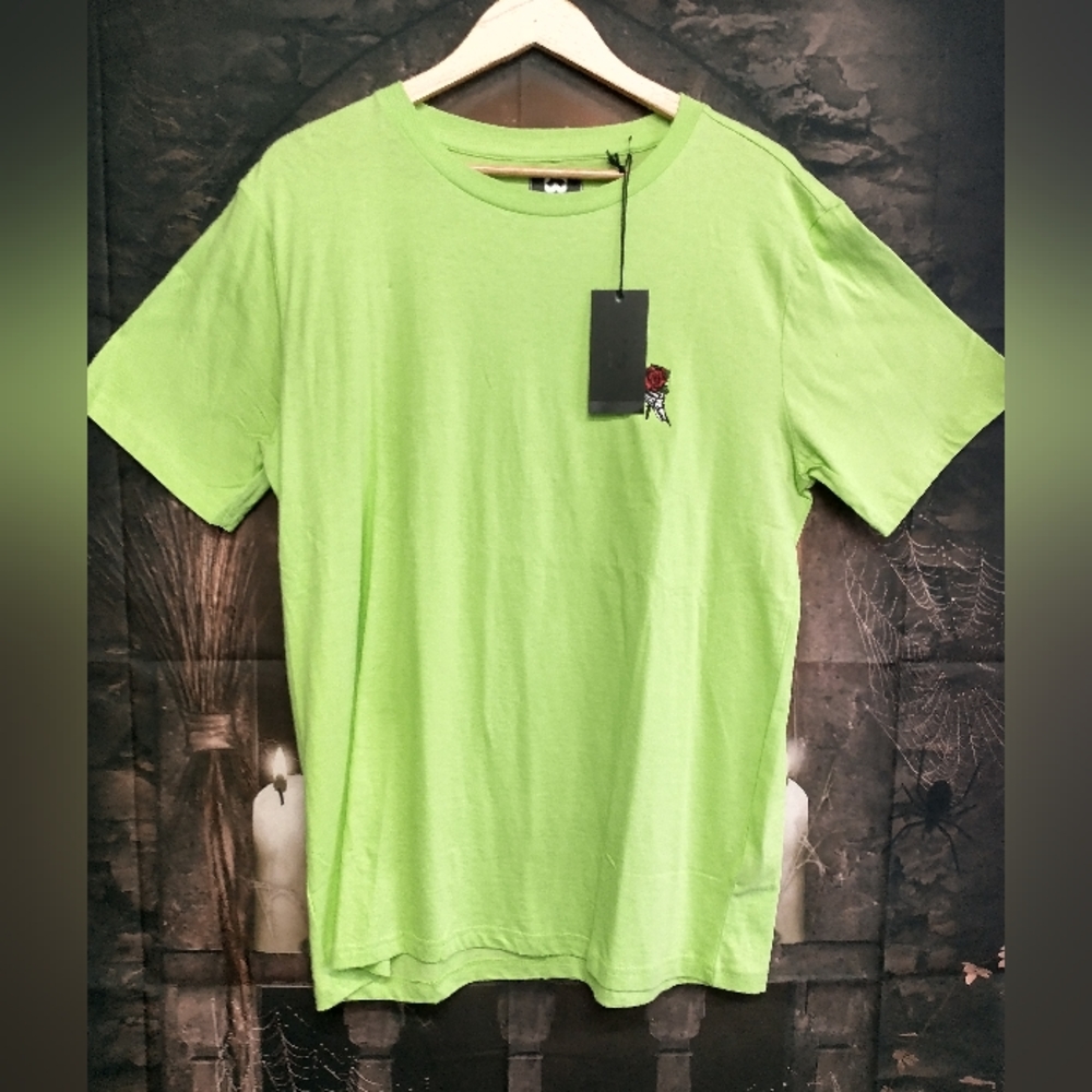 NWT WXYZ Green Hula Skull T Shirt Size Large Halloween Graphic L
